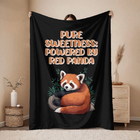 Pure Sweetness: Powered By Red Panda - Cute Animal Throw Blankets