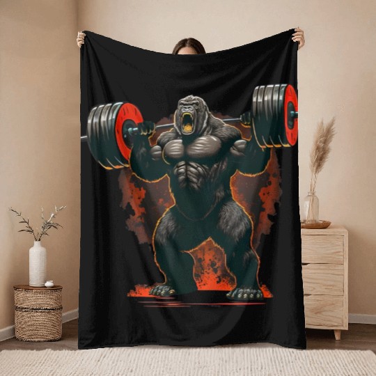 NEW LIMITED Gorilla Gym Beast Workout Weights Throw Blankets