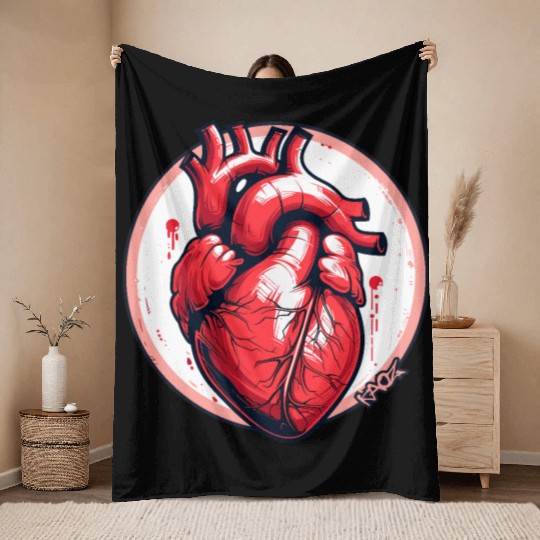 Anatomy of a Heart Throw Blankets