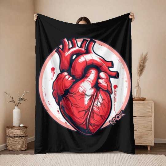 Anatomy of a Heart Throw Blankets