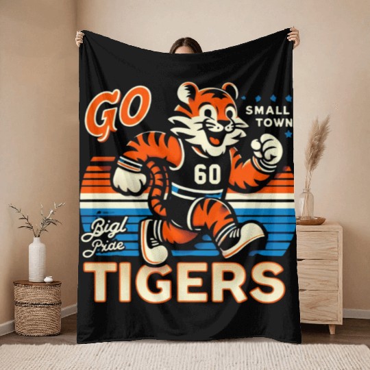 Small Town, Big Pride: Go Tigers! Throw Blankets