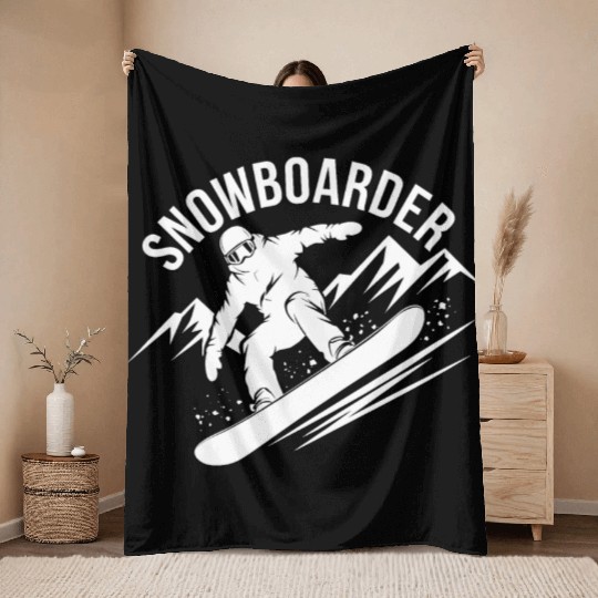 Snowboard Snowboarder Snowboarding Winter Sports Throw Blankets
