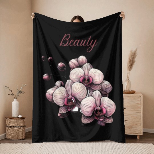 Orchid Elegance: A Symbol of Timeless Beauty Throw Blankets