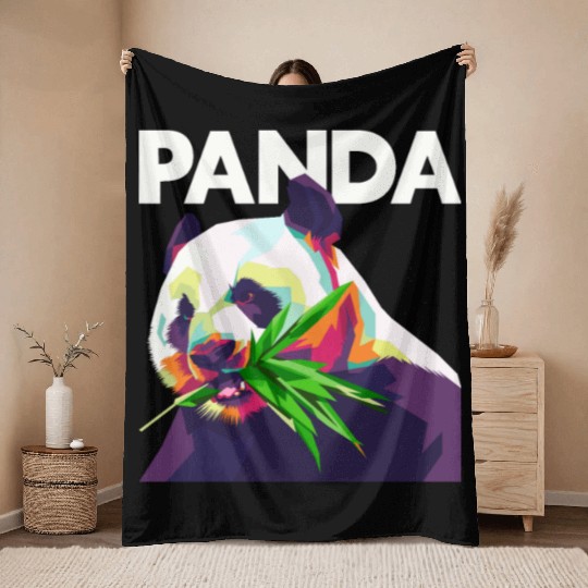 Panda Bear Friend Ailuropoda Melanoleuca Lover Throw Blankets
