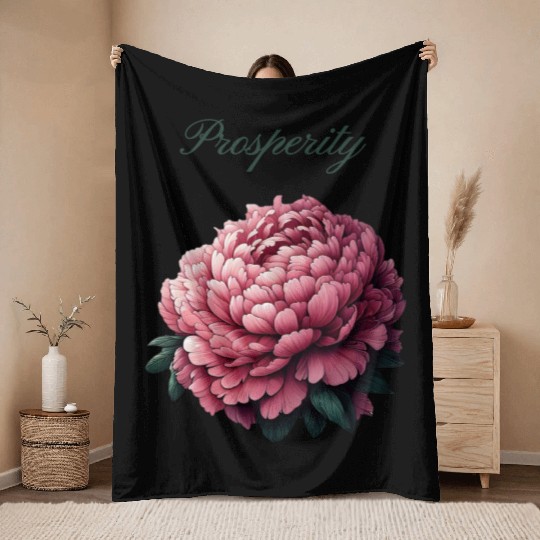 Peony of Prosperity: A Symbol of Wealth Throw Blankets