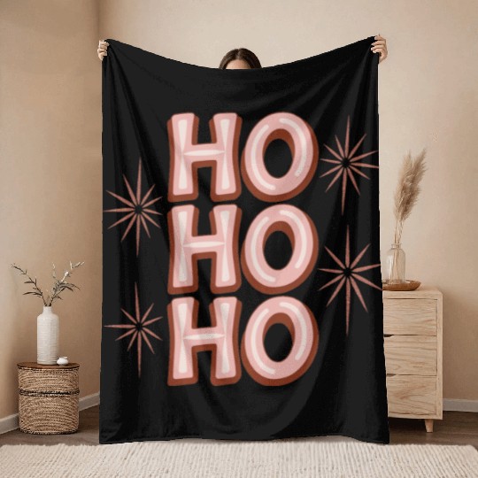 Merry Christmas, Christmas tree retro, Ho Ho Ho Throw Blankets