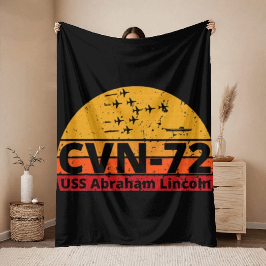 US Aircraft Carrier CVN 72 USS Abraham Lincoln Throw Blankets