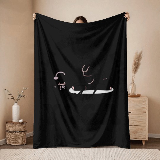 All i Need is Love and Yoga and a cat Throw Blankets