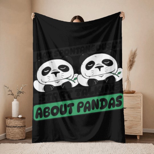 Spontaneously Start Talking About Panda Friend Throw Blankets