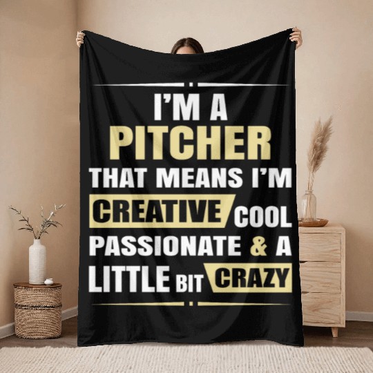 Pitcher Creative Cool And Crazy Throw Blankets