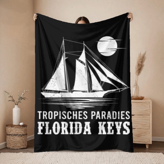 Florida TROPICAL PARADISE KEY-WEST COAST Throw Blankets