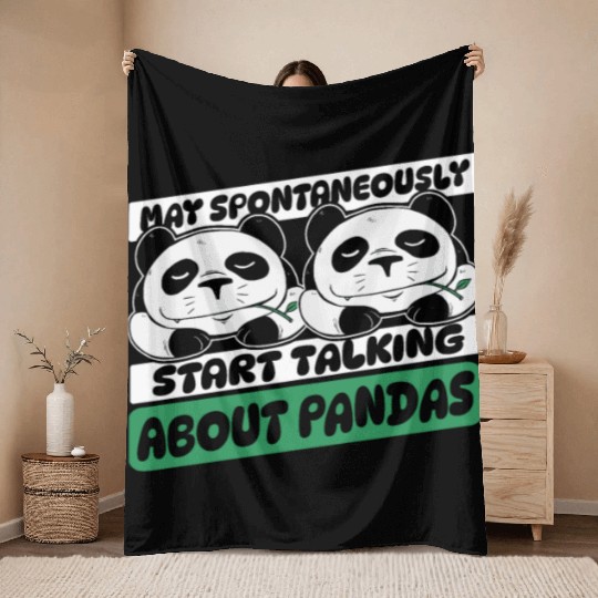 Spontaneously Start Talking About Panda Friend Throw Blankets