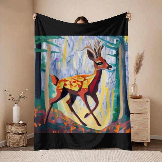 Walking in the forest Throw Blankets