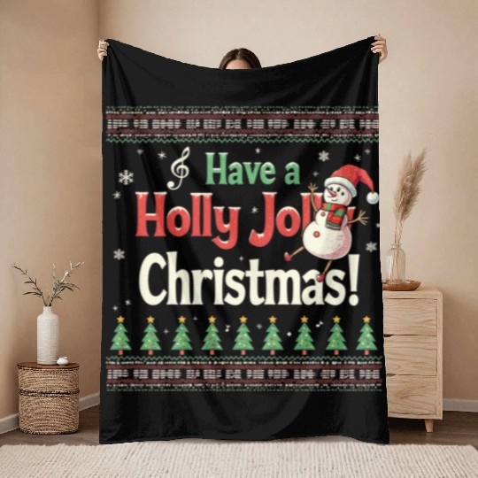 Have a holly joy christmas Throw Blankets