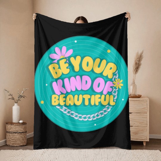 Green and Yellow Creative Retro Quotes Throw Blankets