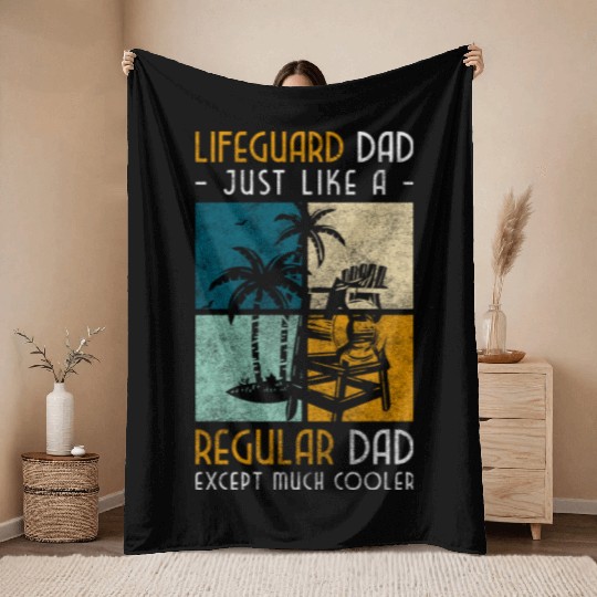 Lifeguard Edge Of The Pool Swimming Throw Blankets