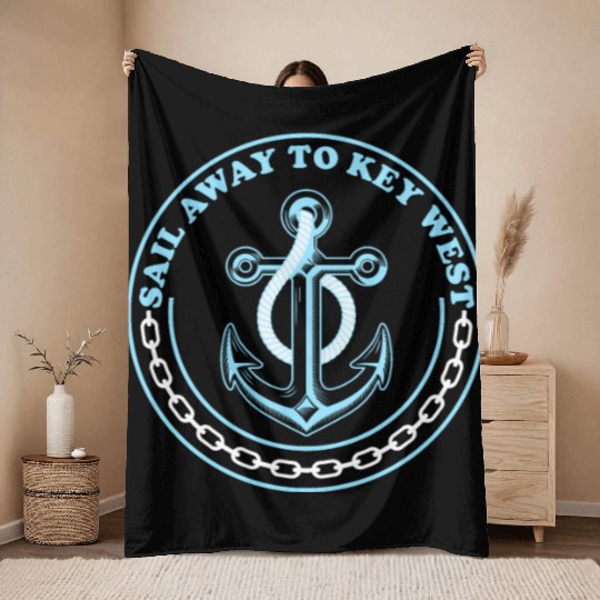 SAIL AWAY TO KEY-WEST Florida Keys Sunshine-State Throw Blankets