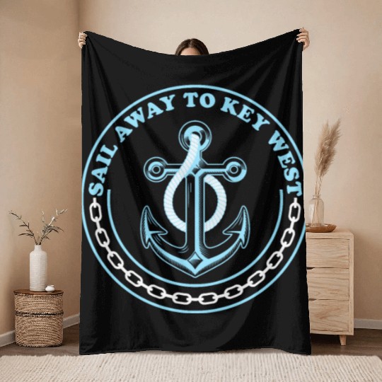 SAIL AWAY TO KEY-WEST Florida Keys Sunshine-State Throw Blankets
