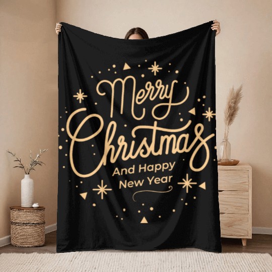 Merry Christmas & Happy New Year - Festive Cheer Throw Blankets