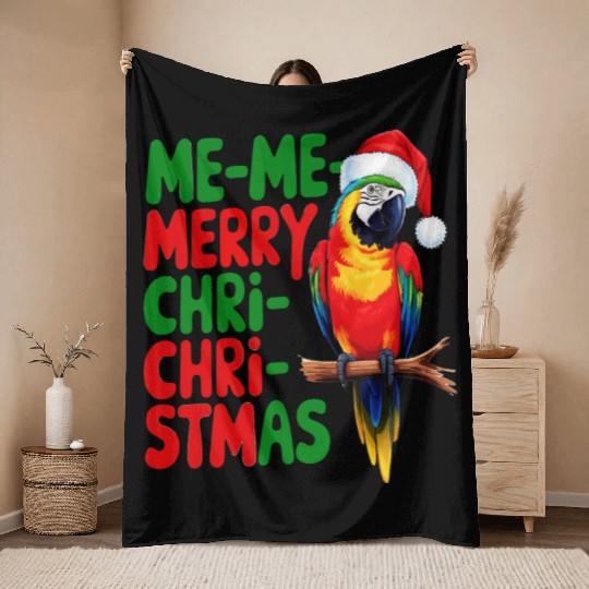 FUNNY XMAS PIRROT png2 Throw Blankets