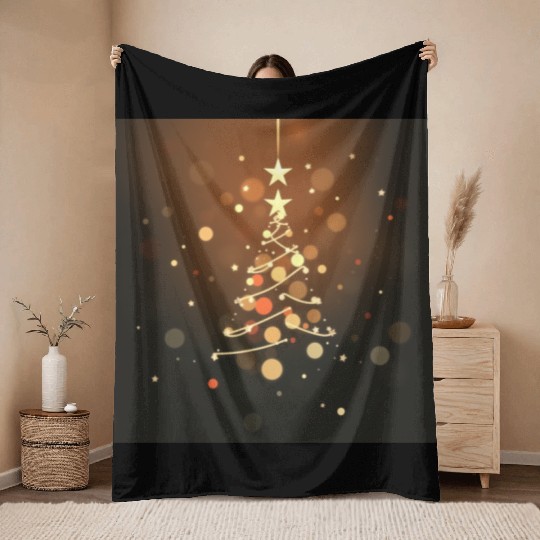 Twinkling Christmas Tree Throw Blankets