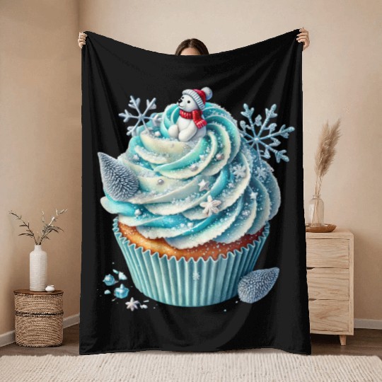 Christmas ice cream, Merry Christmas Throw Blankets