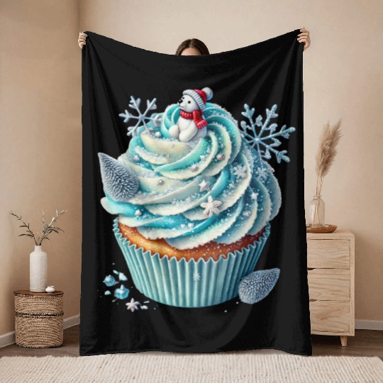 Christmas ice cream, Merry Christmas Throw Blankets