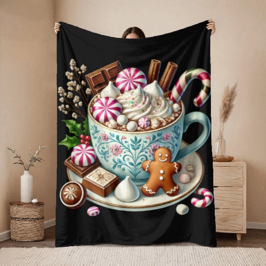 Christmas ice cream, Coquette Chistmas Throw Blankets