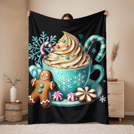 Christmas ice cream, Coquette Chistmas Throw Blankets