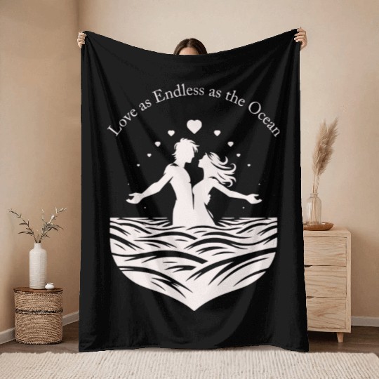 Love as Endless as the Ocean Throw Blankets