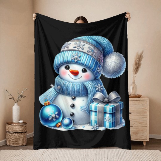 Snowman Christmas, Cute Christmas Throw Blankets