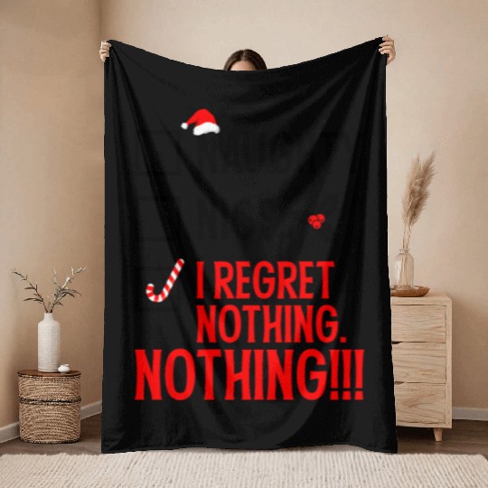 Naughty, Nice, No Regrets Christmas Throw Blankets