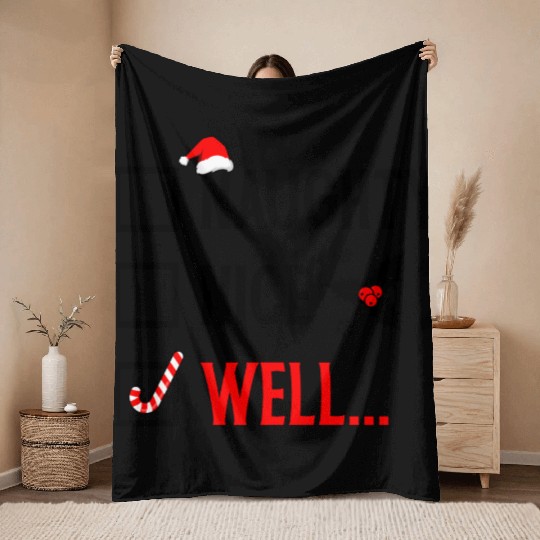 Naughty or Nice Funny Christmas Throw Blankets