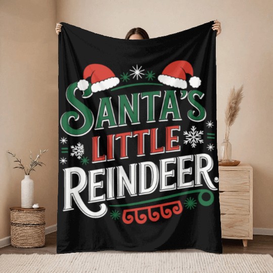 little reindeer Throw Blankets