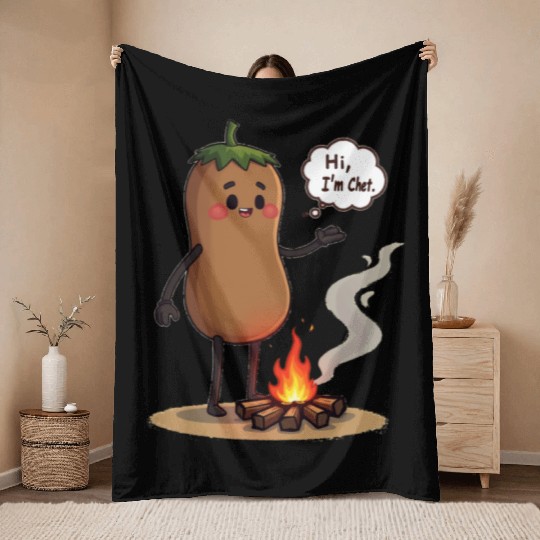 Chestnuts Roasting Christmas Cartoon Throw Blankets