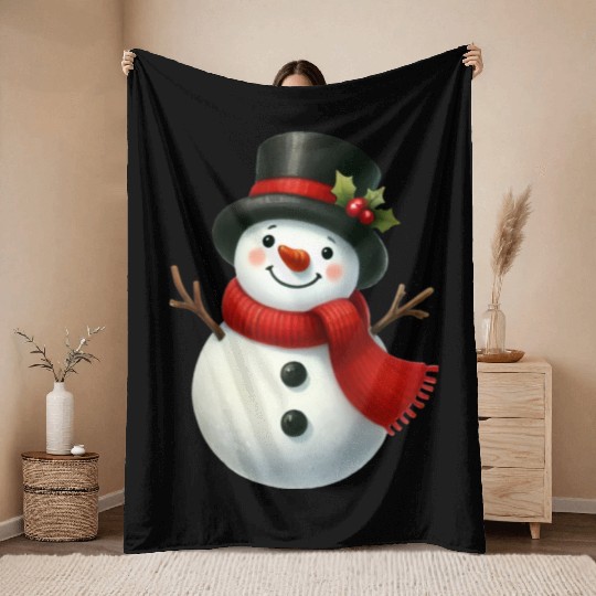 Snowman Christmas, Cute Christmas, Christmas Throw Blankets