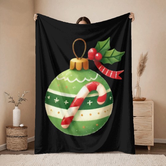 Merry Christmas, Christmas Coquette Bow Throw Blankets