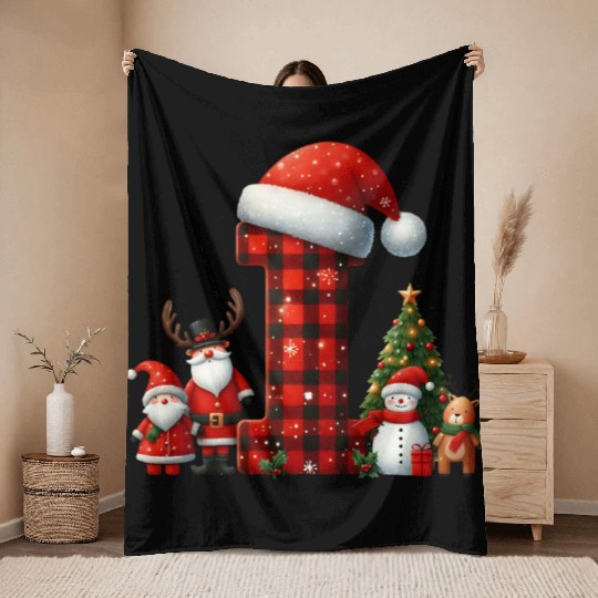 Merry Christmas, Christmas Retro Throw Blankets