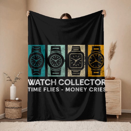 Watch Collector Watchmaker Time Old School Throw Blankets