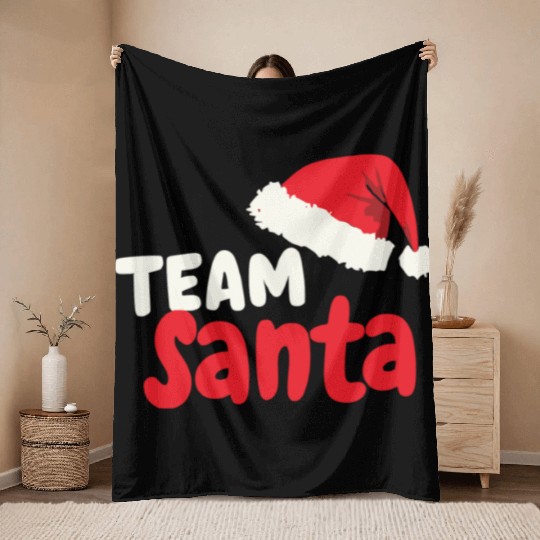 Team Santa Santa Claus Christmas Santa Claus Throw Blankets