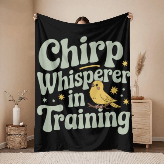 Pet Canary Owner Bird Lover and Singing Canary Throw Blankets