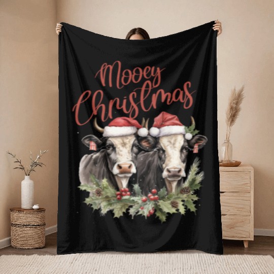 Christmas Farm, Merry Christmas Throw Blankets