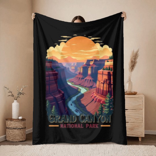 Majestic Grand Canyon: Nature's Masterpiece Throw Blankets