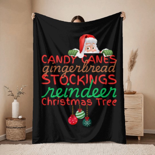 CANDY CANES Throw Blankets