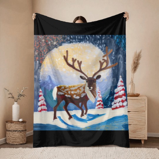 Christmas raider Throw Blankets