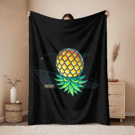Cruising Pineapple Rebels Throw Blankets