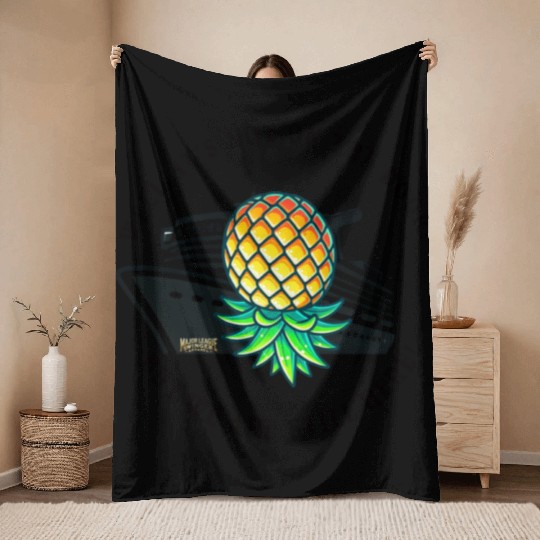 Cruising Pineapple Rebels Throw Blankets