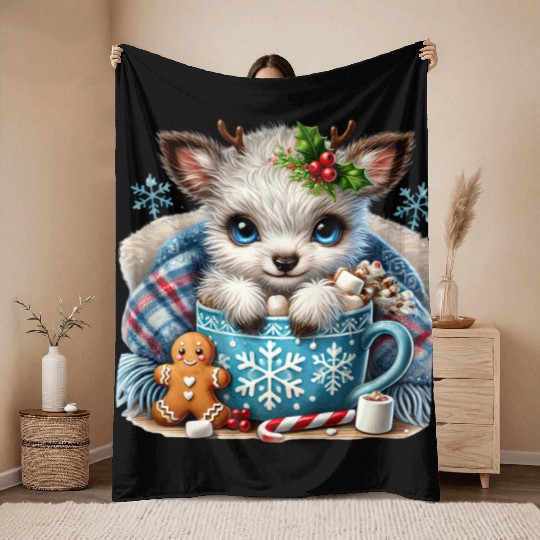 Christmas Retro, Merry Christmas Throw Blankets