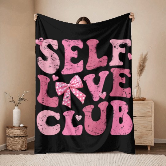 Self Love Club, Valentine Retro Throw Blankets