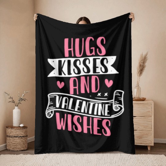 Happy Valentines Day, Valentin Retro Throw Blankets